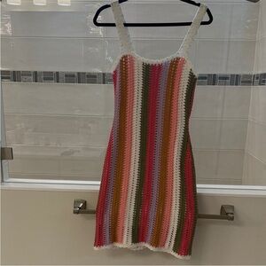 MINKPINK Pastel Crochet Mini Dress